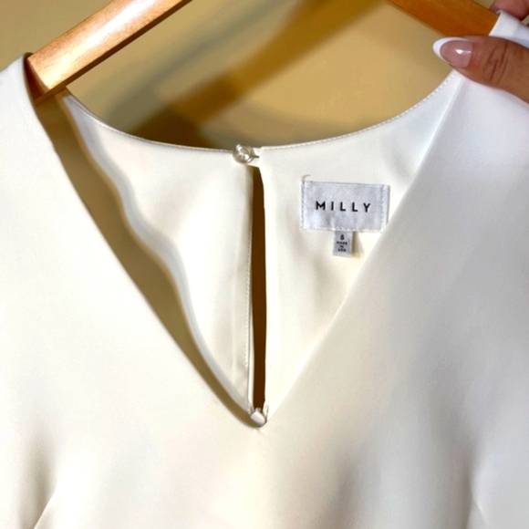 Milly White Ruffle Sleeve Dress - Picture 3 of 13